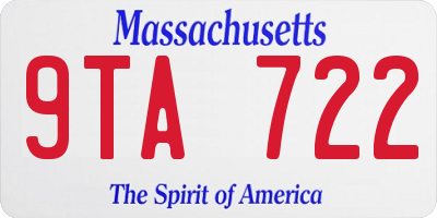 MA license plate 9TA722