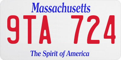 MA license plate 9TA724