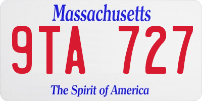 MA license plate 9TA727