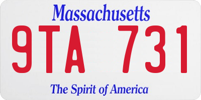 MA license plate 9TA731