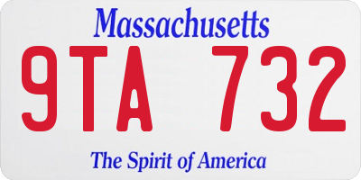 MA license plate 9TA732