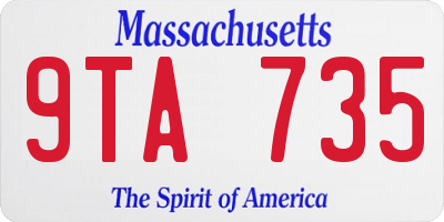 MA license plate 9TA735
