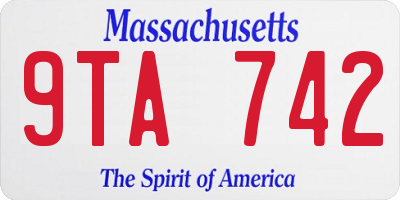 MA license plate 9TA742