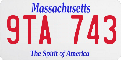 MA license plate 9TA743