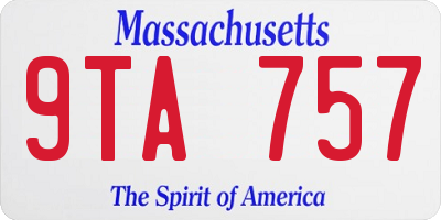 MA license plate 9TA757