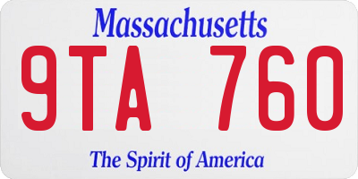 MA license plate 9TA760