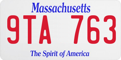 MA license plate 9TA763