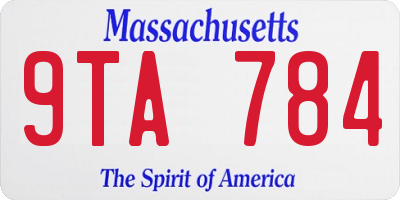 MA license plate 9TA784