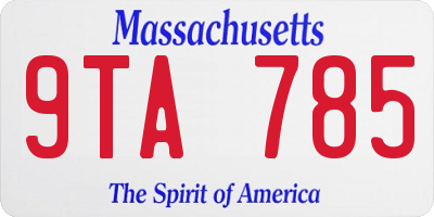 MA license plate 9TA785