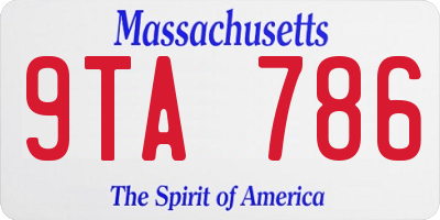MA license plate 9TA786