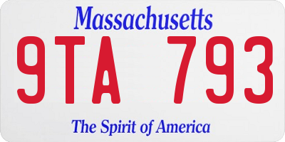 MA license plate 9TA793