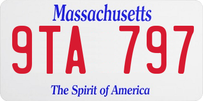 MA license plate 9TA797