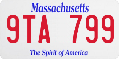 MA license plate 9TA799