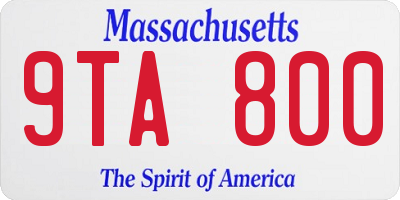 MA license plate 9TA800
