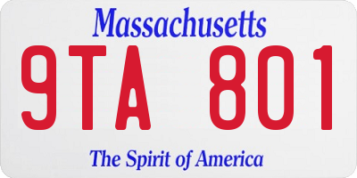 MA license plate 9TA801