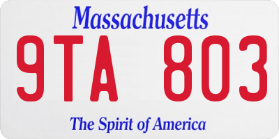 MA license plate 9TA803
