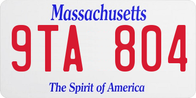 MA license plate 9TA804