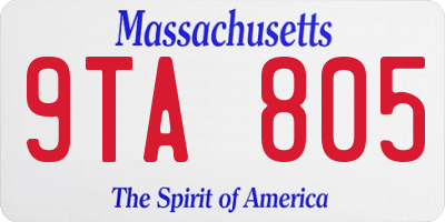 MA license plate 9TA805