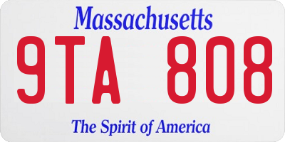 MA license plate 9TA808