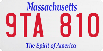 MA license plate 9TA810