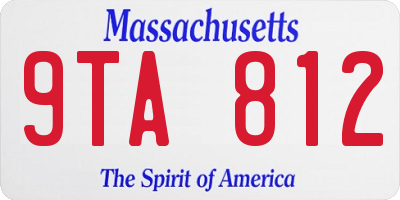 MA license plate 9TA812