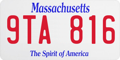 MA license plate 9TA816