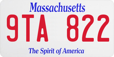 MA license plate 9TA822