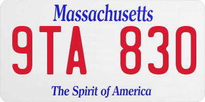 MA license plate 9TA830