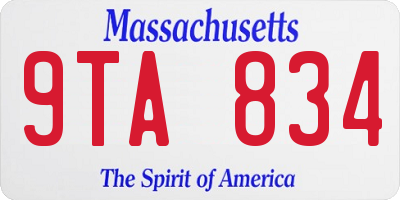 MA license plate 9TA834