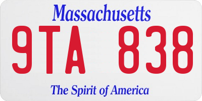 MA license plate 9TA838
