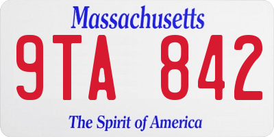 MA license plate 9TA842