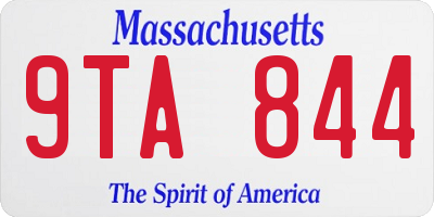 MA license plate 9TA844