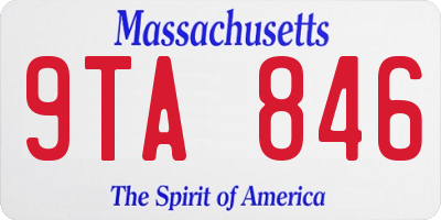 MA license plate 9TA846