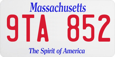 MA license plate 9TA852