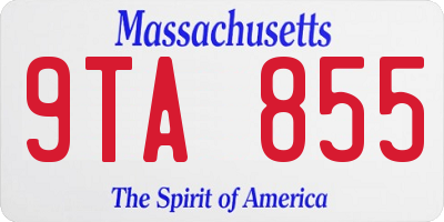 MA license plate 9TA855