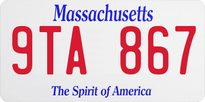 MA license plate 9TA867