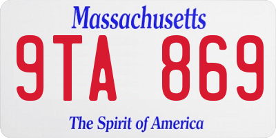 MA license plate 9TA869