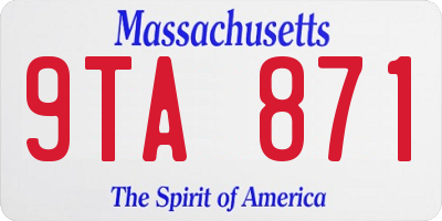 MA license plate 9TA871