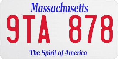 MA license plate 9TA878