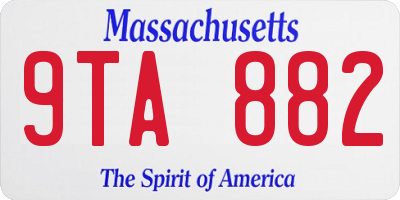 MA license plate 9TA882