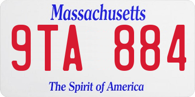MA license plate 9TA884