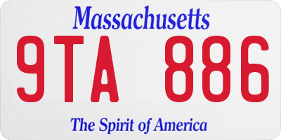 MA license plate 9TA886
