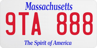 MA license plate 9TA888