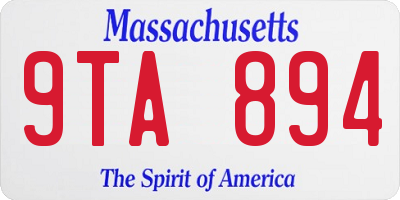 MA license plate 9TA894