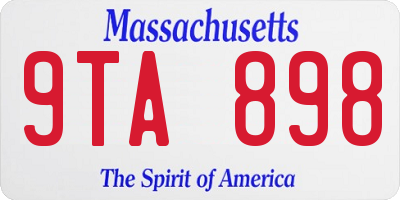 MA license plate 9TA898