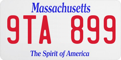 MA license plate 9TA899