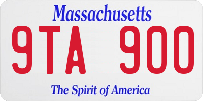 MA license plate 9TA900
