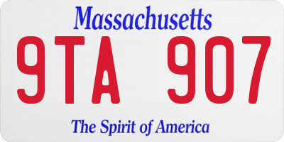 MA license plate 9TA907
