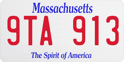 MA license plate 9TA913