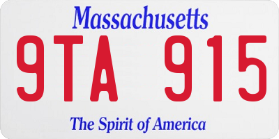 MA license plate 9TA915
